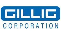 "Gillig Corporation logo with blue rectangle and white text."
